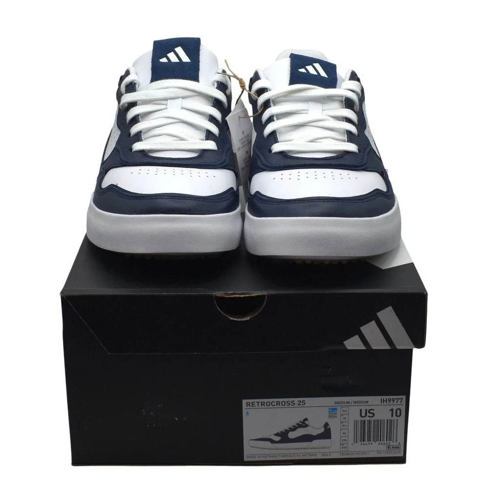 Adidas‎ Retrocross 25 Spikeless Golf Shoes Men's Size 10 White Navy IH9977 NWT